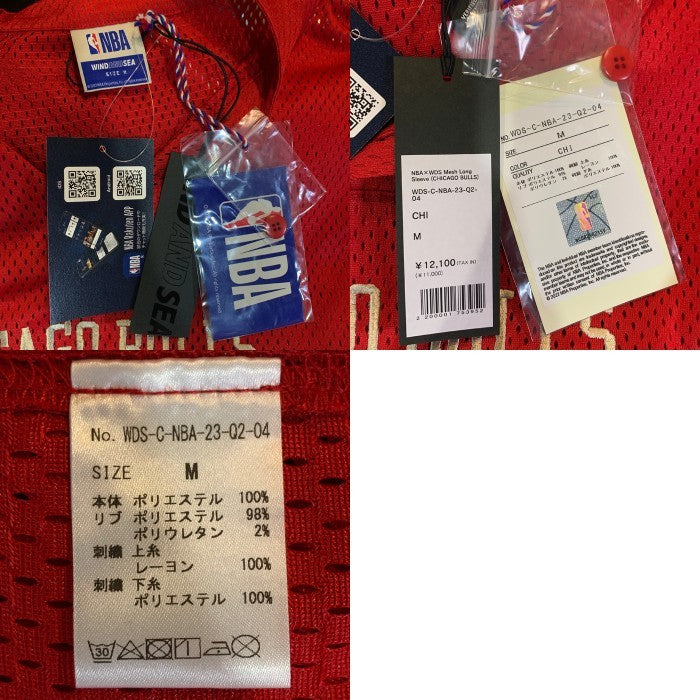 WIND AND SEA ウィンダンシー NBA CHICAGO BULLS シカゴブルズ Mesh Long Sleeve Top メッシュロングスリーブトップ レッド Size M 福生店
