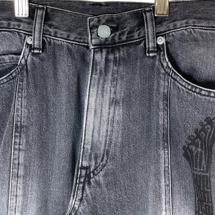 HYSTERIC GLAMOUR ヒステリックグラマー 23AW 01233AP01 GUITAR GIRL ギターガール センタースリット デニムパンツ ブラック size28 瑞穂店