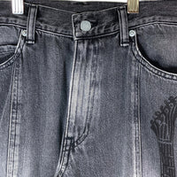 HYSTERIC GLAMOUR ヒステリックグラマー 23AW 01233AP01 GUITAR GIRL ギターガール センタースリット デニムパンツ ブラック size28 瑞穂店
