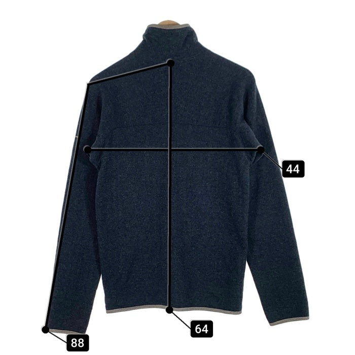 FilMelange フィルメランジェ GERRY3 圧縮ウール ジップアップジャケット  ネイビー グレー 日本製 Size 3 福生店