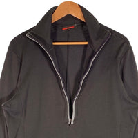 PRADA SPORT プラダスポーツ ハーフジップ コットン スタンドカラー ライナーカットソー チャコールグレー Size XL 福生店