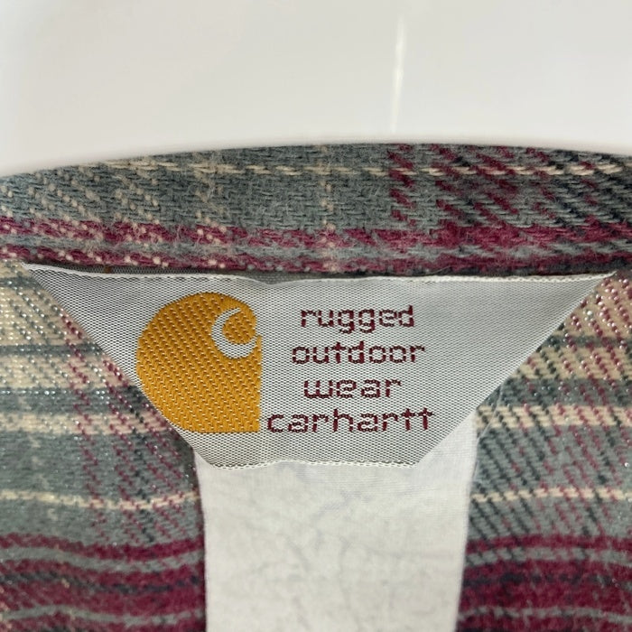 Carhartt カーハート ヘビーネルシャツ グレー×ボルドー size- 瑞穂店