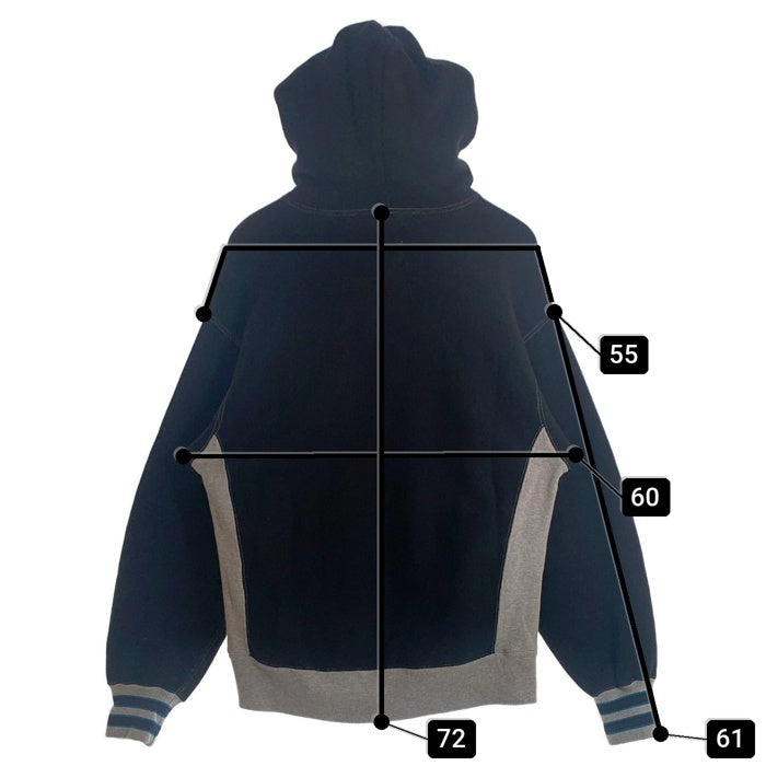 Champion チャンピオン monkey time モンキータイム REVERSE WEAVE リバースウィーブ WCY ACADEMY PULLOVER HOOD プルオーバー フーディー パーカー ブラック グレー C8-U110 Size M 福生店