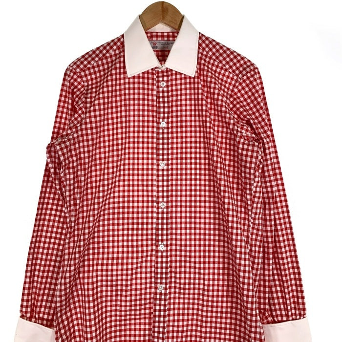 TURNBULL&ASSER ターンブル&アッサー ギンガムチェック クレリックシャツ レッド Size 15 1/2 福生店