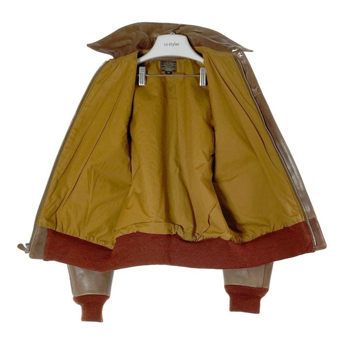BUZZ RICKSON'S バズリクソンズ BR80653 A-2 赤リブ レザー フライトジャケット ブラウン size38 瑞穂店