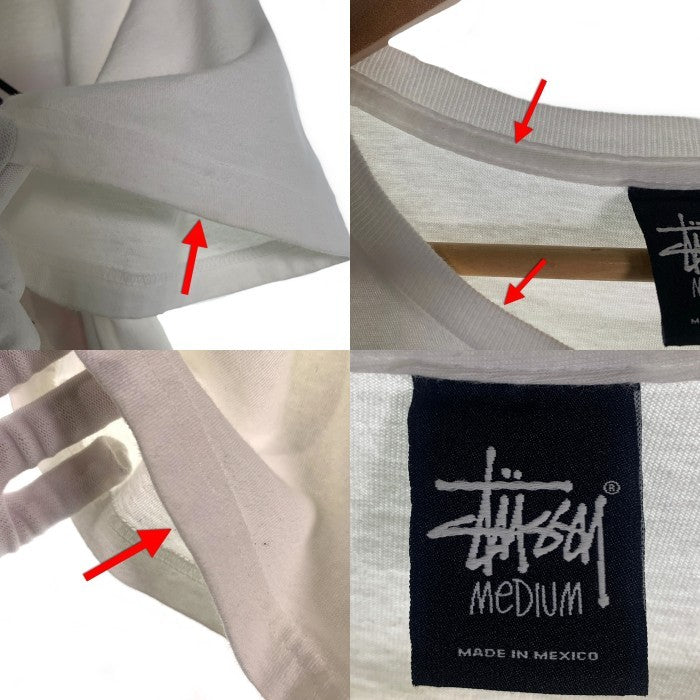 STUSSY ステューシー Sロゴフラワー プリントTシャツ ホワイト メキシコ製 Size M 福生店