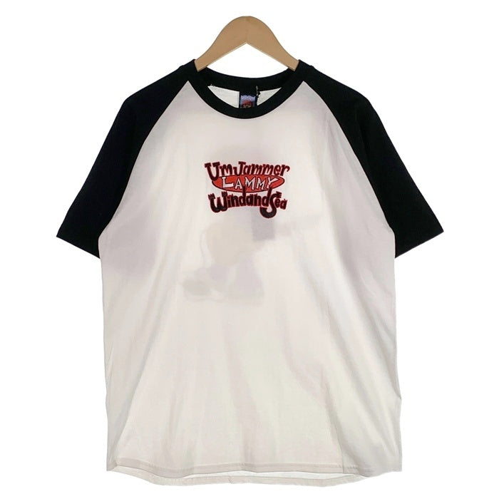 WIND AND SEA ウィンダンシー UmJammer Lammy WDS raglan TEE ウンジャマラミー ラグランスリーブTシャツ ブラック 刺繡プリント WDS-UJL-02 Size L 福生店