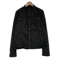 PRADA プラダ ライダースジャケット トリアセテート パイピング ブラック UGW845 Size 48 福生店