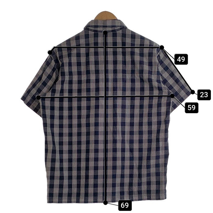 WTAPS ダブルタップス 16SS UNION S/S SHIRT コットン チェックシャツ 半袖 ネイビー 161GWDT-SHM08 Size M 福生店