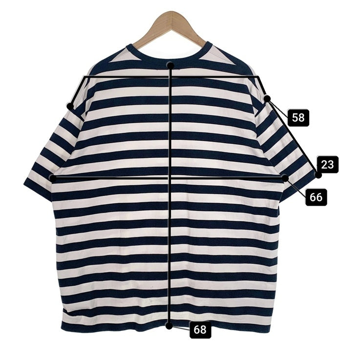 Graphpaper グラフペーパー クルーネック ボーダーTシャツ ブラック ホワイト GU223-70010B Size 2 福生店