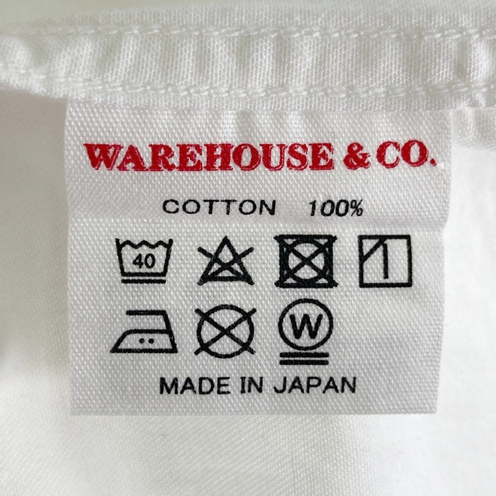 WAREHOUSE ウェアハウス 片ポケ マチ付き 長袖シャツ ホワイト size38 瑞穂店