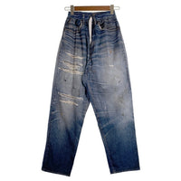 US アス Fake Vintage Denim Easy Pants フェイクヴィンテージデニム イージーパンツ 転写プリント インディゴ ライトブルー Size F 福生店