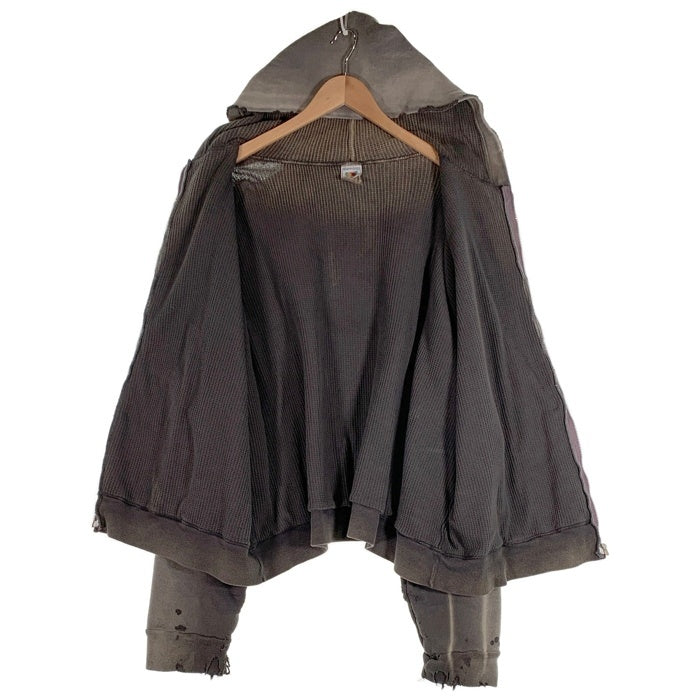 SAINT Mxxxxxx セントマイケル 24AW DBL FC ZIP HOODIE ヴィンテージ加工  ジップアップ フーディー パーカー チャコール SM-YS1-0000-042 Size M 福生店