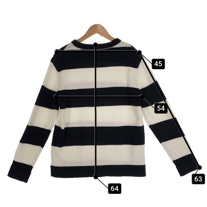 CAPTAINS HELM キャプテンズヘルム 17AW BORDER SWEATER ボーダークルーネックセーター ブラック ホワイト ポリ アクリル ウール Size L 福生店