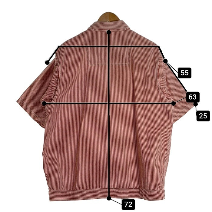 BEN DAVIS ベン デイビス ヒッコリー 半袖 シャツ レッド Size L 福生店