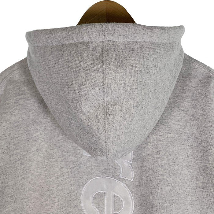 SUPREME シュプリーム 23AW Satin Applique Hooded Sweatshirt サテンアップリケ フーデッドスウェットシャツ パーカー アッシュグレー Size L 福生店