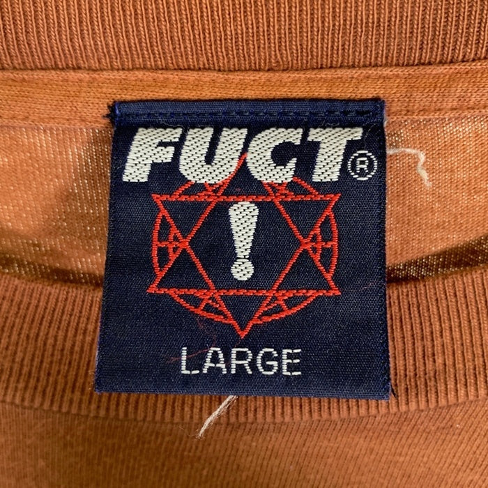 90's FUCT ファクト NYC SKATE エヌワイシースケート L/S T Shirt 長袖 Tシャツ ブラウン シルバー Size L 福生店