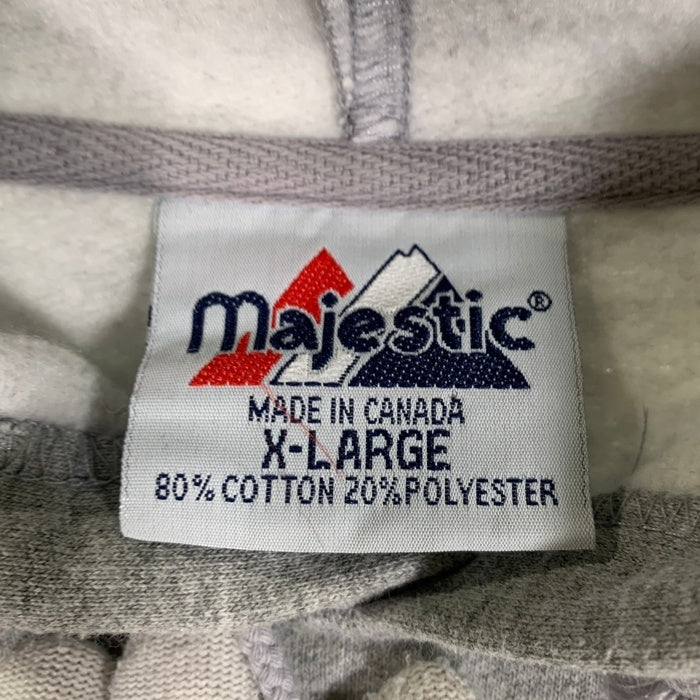 90's majestic マジェスティック RAIDERS レイダース NFL プルオーバー フーディー パーカー グレー カナダ製 Size XL 福生店