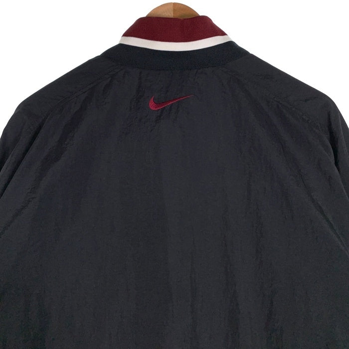 90's NIKE ナイキ ハーフジップ ナイロンジャケット ロゴ刺繡 白タグ ブラック Size XL 福生店