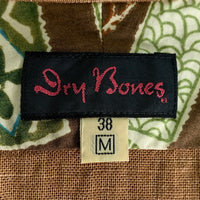 Dry Bones ドライボーンズ イタリアンカラー 総柄シャツ ブラウン 半袖 コットン Size M 福生店