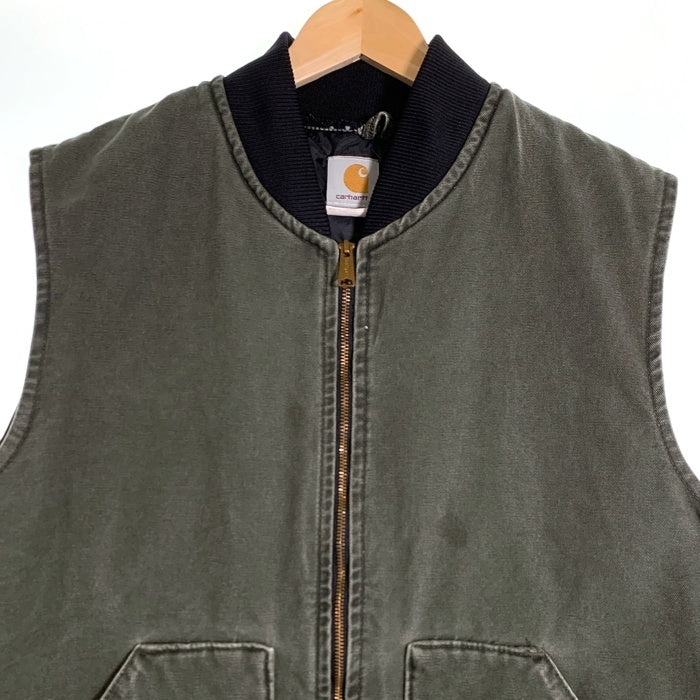 00‘ｓ Carhartt カーハート Duck Work Vest ダック ワーク ベスト モスグリーン Size XXL相当 福生店