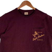 Dagda Leathers ダグダレザーズ プリント ポケットTシャツ 袖刺繡 ダークパープル 旧マッコイ 滝沢氏 Size S 福生店