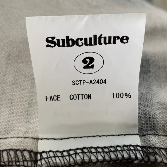 Subculture サブカルチャー BLOCK CHECK SHIRT ブロックチェックシャツ ブラック ホワイト SCTP-A2404 Size 2 福生店