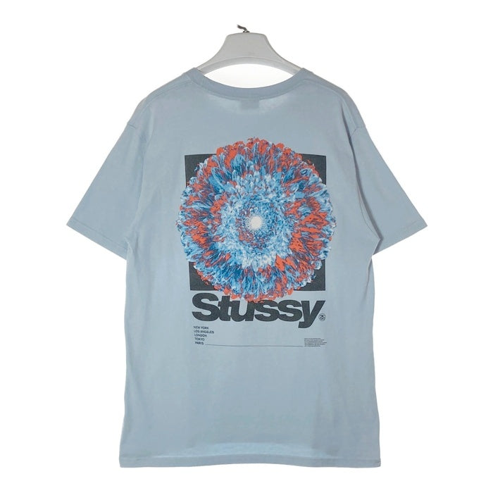 STUSSY ステューシー フラワーフォト 両面プリント Tシャツ ライトブルー sizeM 瑞穂店