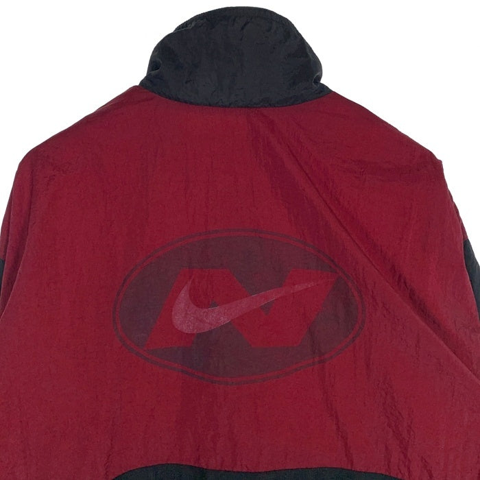 90’s NIKE ナイキ ナイロン トラックジャケット パネル ブラック レッド ホワイト Size L 福生店
