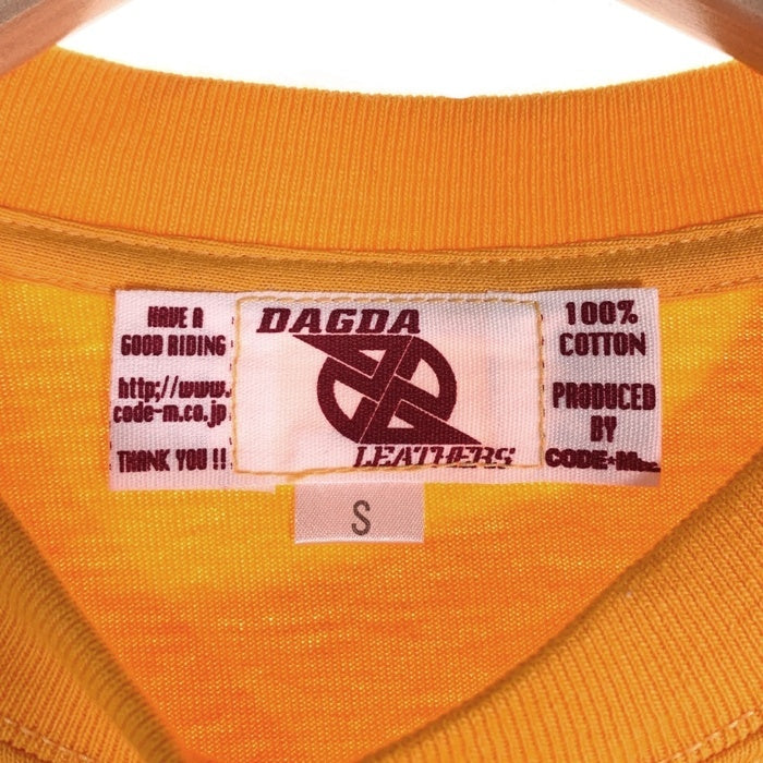 Dagda Leathers ダグダレザーズ プリントTシャツ 袖刺繡 イエロー 旧マッコイ 滝沢氏 2 Size S 福生店