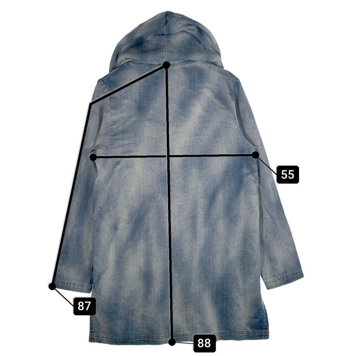 glamb グラム 15AW スウェットデニム ジップアップパーカー ダブル インディゴ GB15WT/JKT03 Size 4 福生店