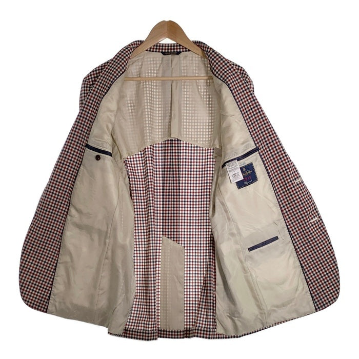 Brooks Brothers ブルックスブラザーズ ウール チェック柄 2B テーラードジャケット レッド ネーム入り Size 42R 福生店