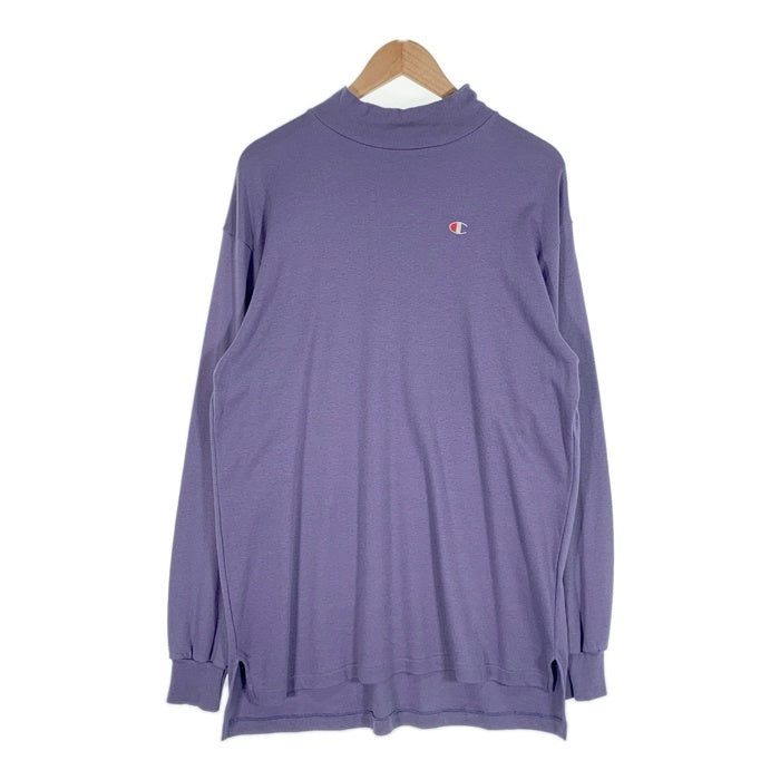 90's Champion チャンピオン モックネック ロングスリーブTシャツ パープル Size XL 福生店