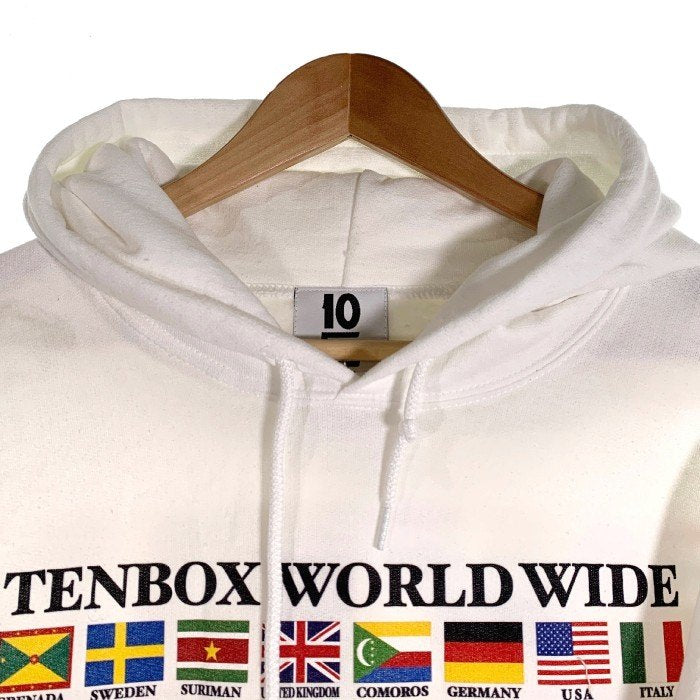 tenbox テンボックス 万国国旗プリント プルオーバースウェットパーカー ホワイト Size XXL 福生店