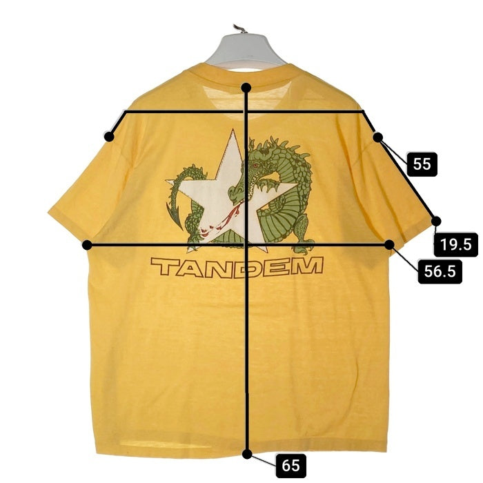 Hane’s ヘインズ 80's TANDEM AUSTIN 前後プリント シングルステッチ Tシャツ イエロー sizeXL 瑞穂店