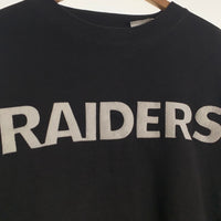 90's majestic マジェスティック RAIDERS レイダース NFL クルーネック スウェット ブラック EA98HD Size XL 福生店