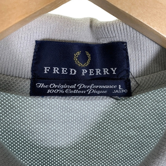 FRED PERRY フレッドペリー Tip Line Polo 半袖ポロシャツ コットンピケ グレー FPP732 日本製 Size L 福生店