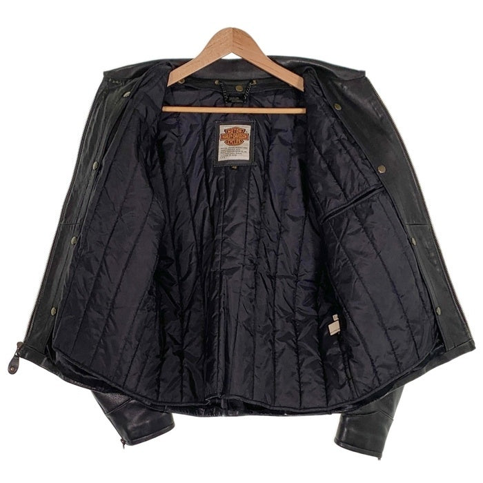 90's Harley-Davidson ハーレー ダビッドソン シングル ライダースジャケット レザージャケット ブラック Size 42 福生店
