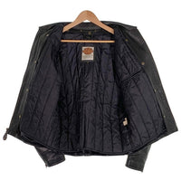 90's Harley-Davidson ハーレー ダビッドソン シングル ライダースジャケット レザージャケット ブラック Size 42 福生店