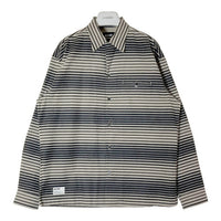 Schott ショット ボーダー コーデュロイ オープンカラーL/S シャツ ライトグレー×ブラック sizeXL 瑞穂店