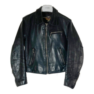 HARLEY DAVIDSON ハーレーダビッドソン レザー シングルライダース ブラック sizeS※全体的にダメージ使用感あり 瑞穂店