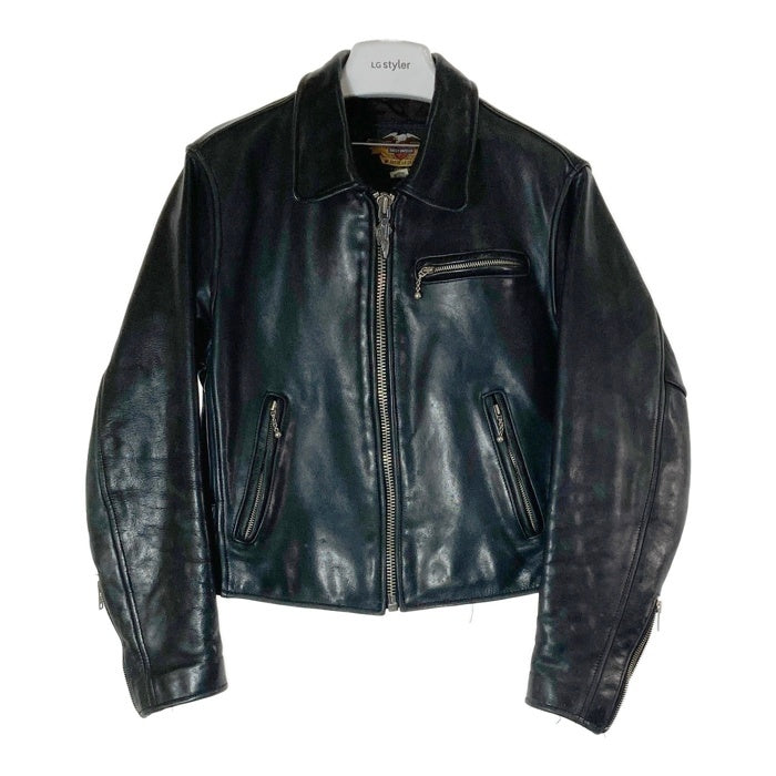 HARLEY DAVIDSON ハーレーダビッドソン レザー シングルライダース ブラック sizeS※全体的にダメージ使用感あり 瑞穂店