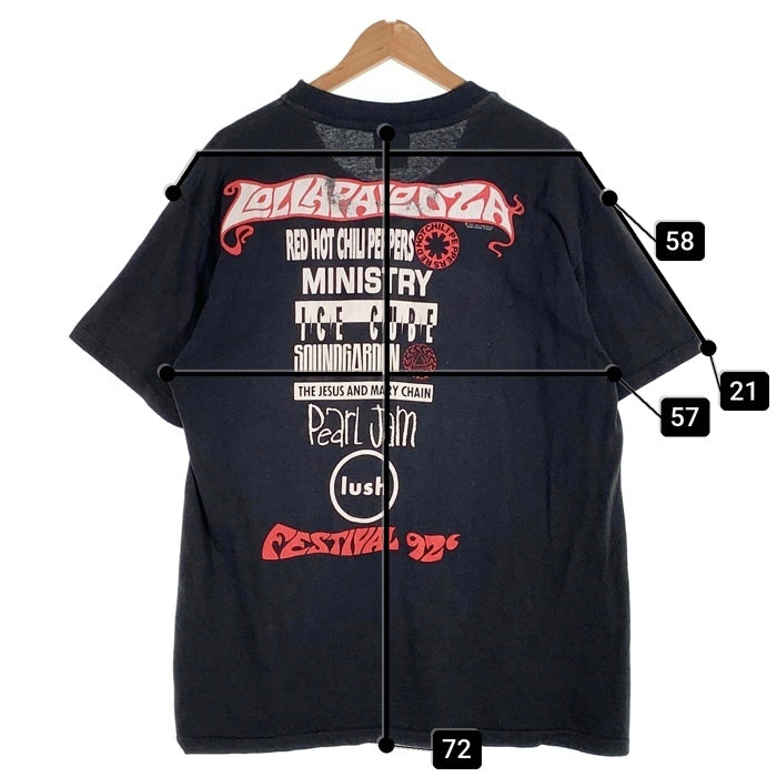 90's LOLLAPALOOZA ロラパルーザ フェスティバル 92 プリントTシャツ Giant USA製 1992コピーライト Size XL 福生店