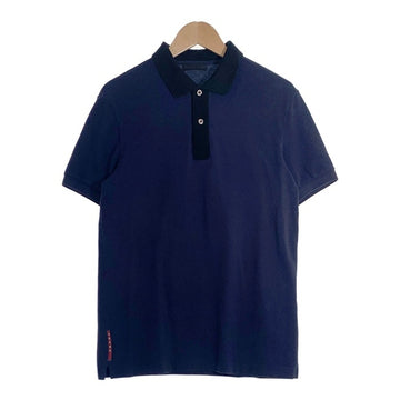 PRADA SPORT プラダスポーツ 鹿の子 ポロシャツ 半袖 ネイビー ブラック SJ888 2014 Size M 福生店