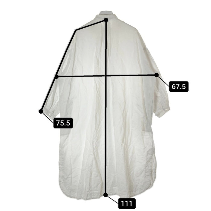 ARTS&SCIENCE アーツアンドサイエンス 0241-L6261-1058 コットン リネン スタンドカラー シャツワンピース ホワイト Size1 瑞穂店