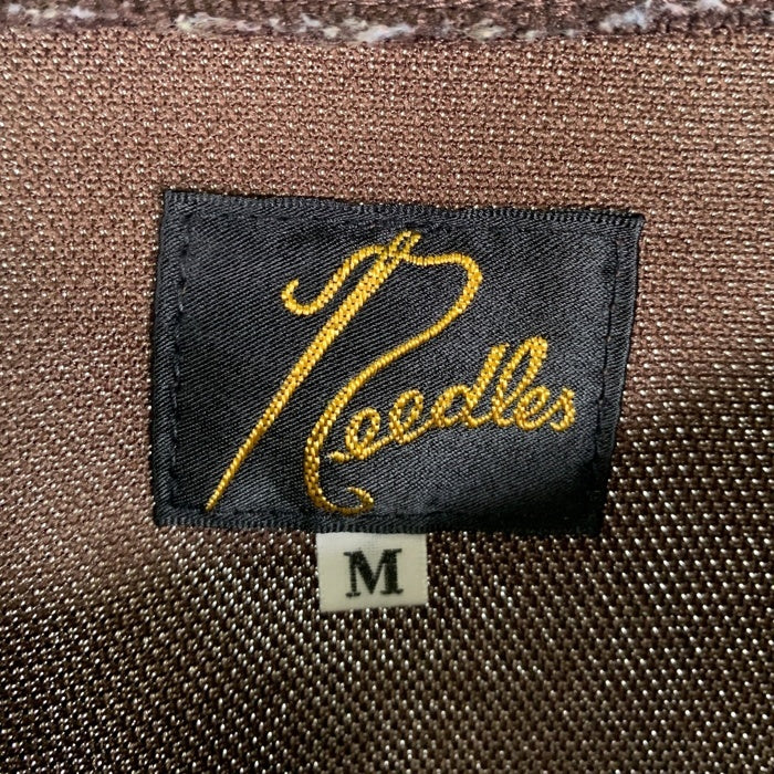 Needles ニードルズ KEBOZ別注 Track Crew Neck Shirt トラッククルーネックシャツ パピヨン刺繡 ブラウン ネイビー LQ476 Size M 福生店