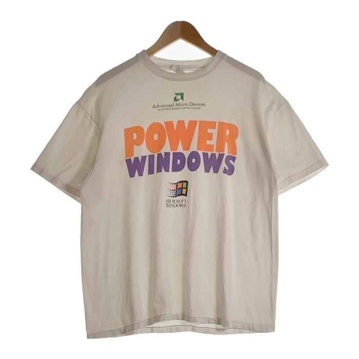 90's Microsoft Windows マイクロソフト ウィンドウズ AMD 半袖 Tシャツ ホワイト Size XL (46-48) 福生店