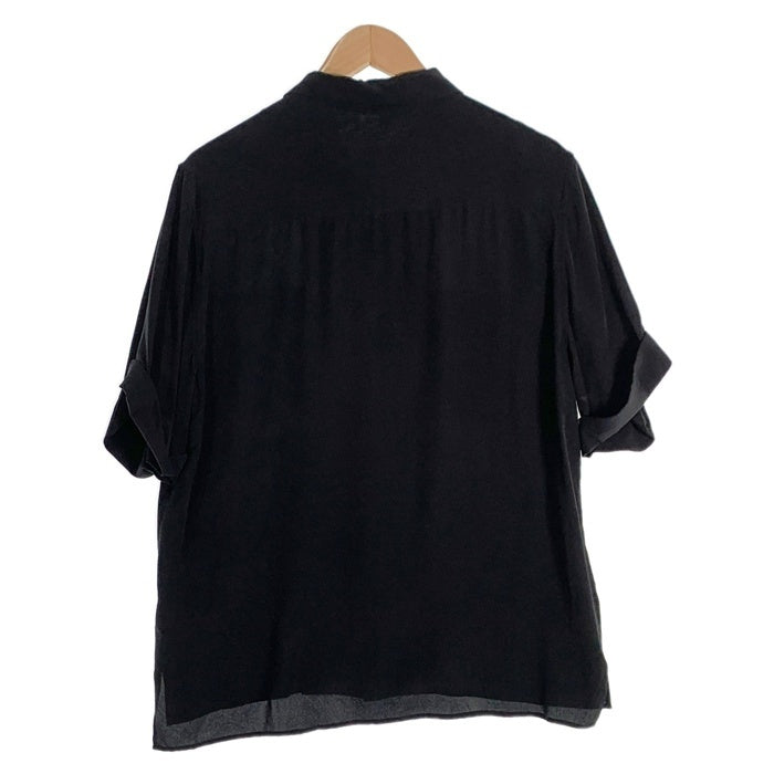 EQUIPMENT エキプモン オープンカラー シルクシャツ ブラック フラップポケット Q937-TP03881 Size L 福生店