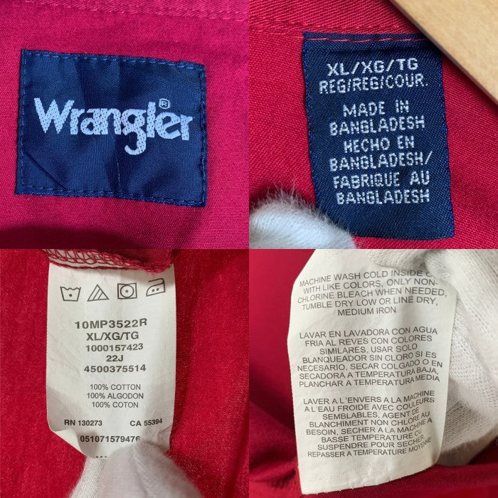 Wrangler ラングラー Painted Desert Basic Western Shirt 長袖 ボタンダウン ウエスタン シャツ バーガンディー Size XL 福生店