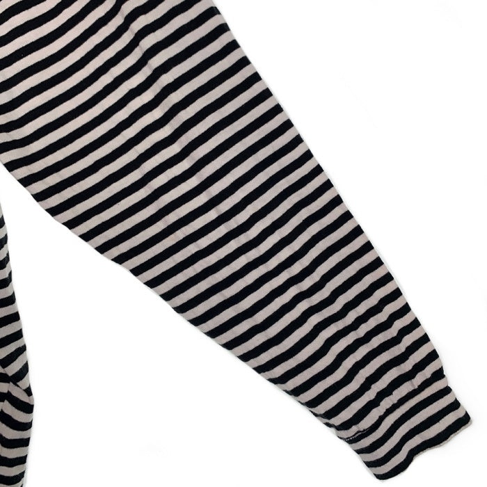 80's STUSSY ステューシー モックネック ボーダーポケットロングスリーブTシャツ ブラック ホワイト USA製 黒タグ Size L 福生店